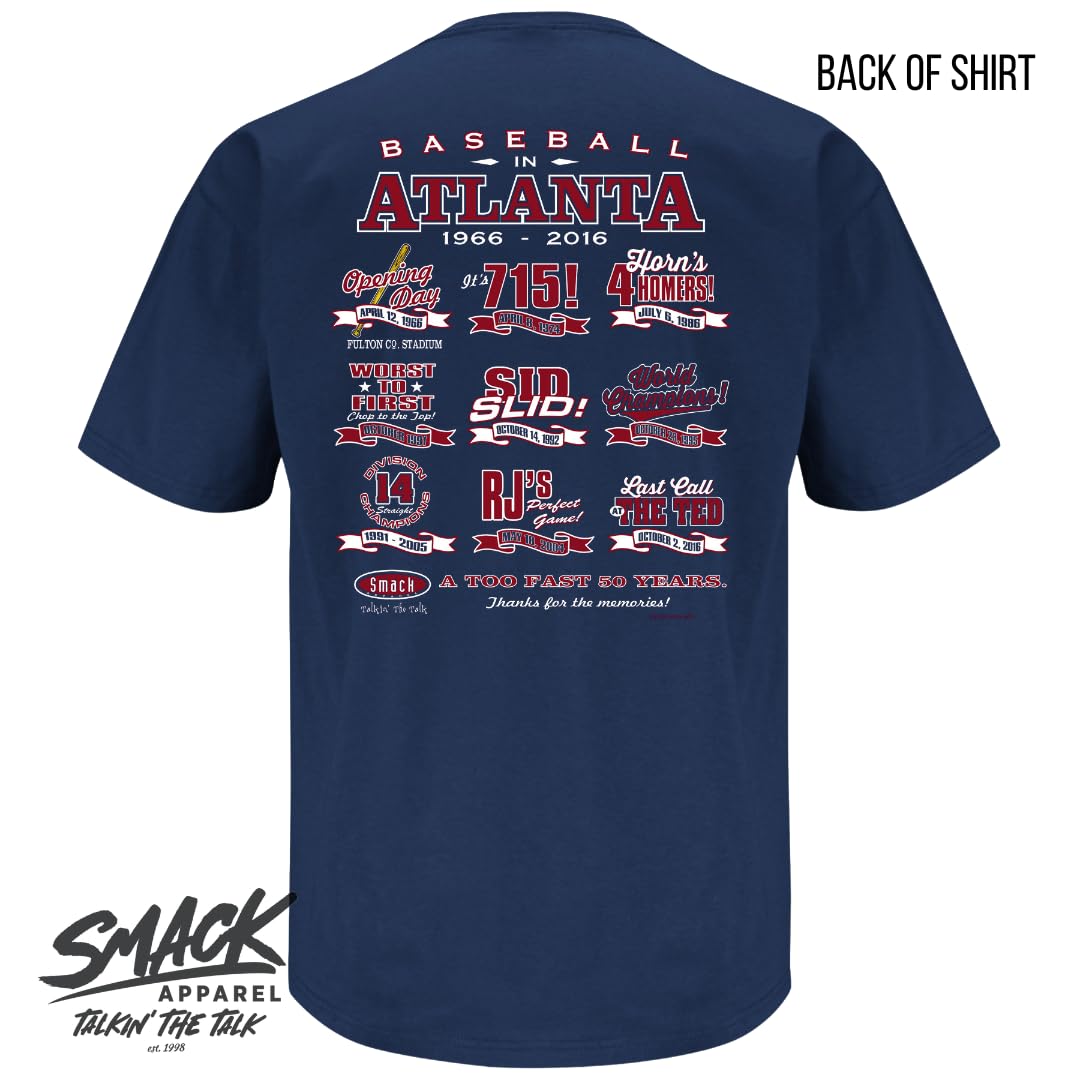 Atlanta Braves Baseball Fan Navy T-Shirt for Men & Women - Comfortable Cotton MLB Team Apparel (Sizes S-5XL) - Perfect for Game Day, Tailgating & Showing Team Spirit