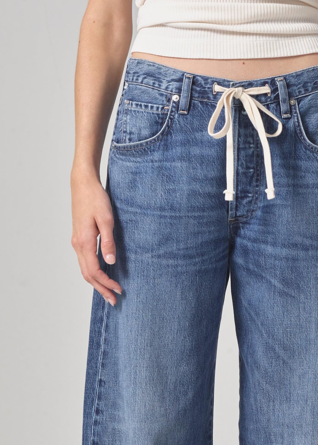 SCOFEEL Women's High Waist Wide Leg Baggy Jeans - Stretchy Boyfriend Denim Pants with Adjustable Drawstring for Casual Wear | Perfect for Everyday Outfits, Street Style & Relaxed Looks