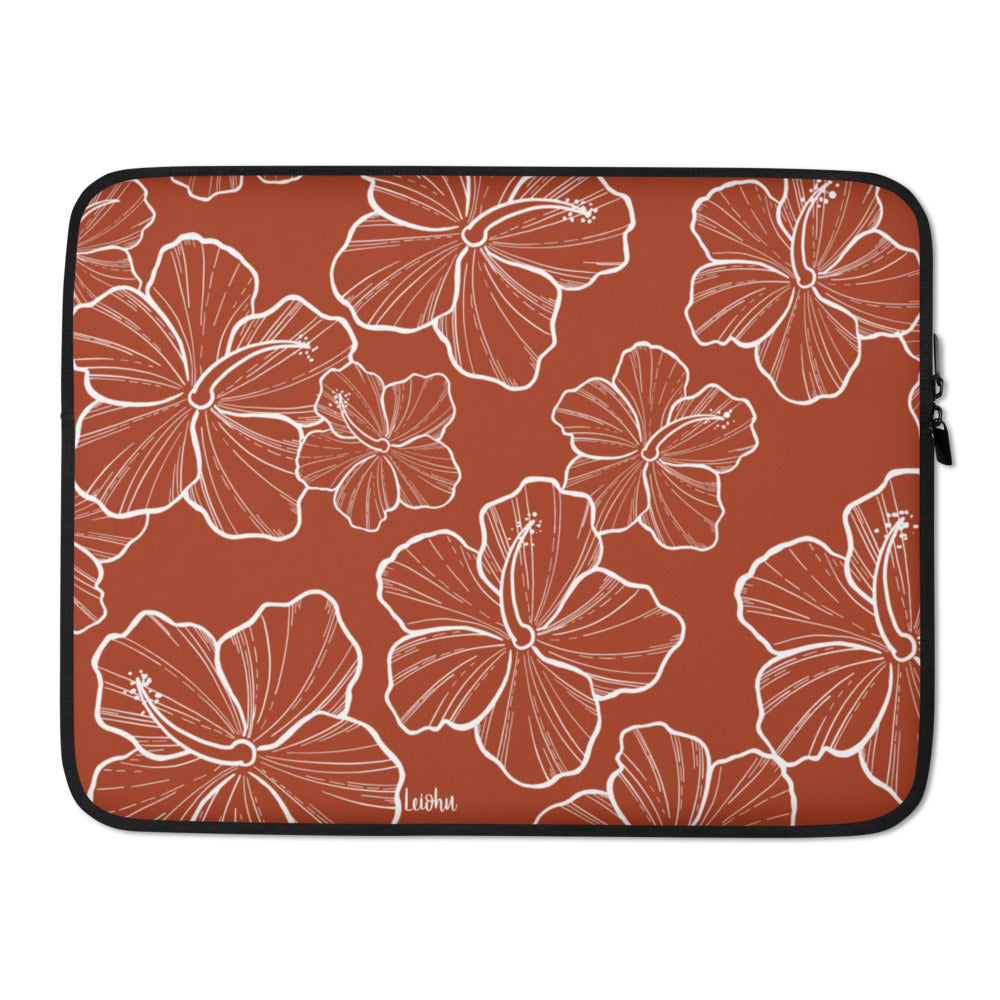 Hibiscus Rust Laptop Sleeve - Stylish & Protective 13-15 Inch Laptop Case for MacBook, Ultrabook | Perfect for Work, Travel & School