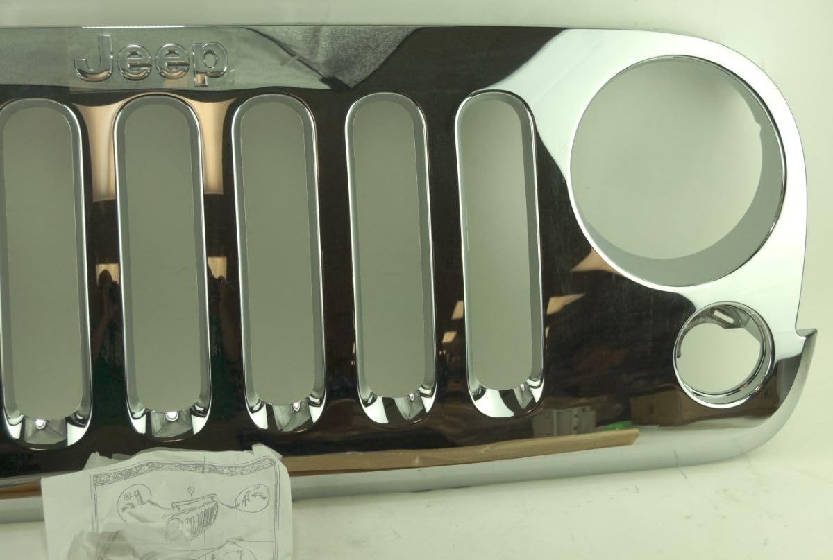 Mopar 82210558AD Chrome Grille Kit for Dodge Ram 1500 2500 3500 - Upgrade Your Truck's Front End Style (2019-2023 Models) | Perfect for Off-Road & Custom Builds