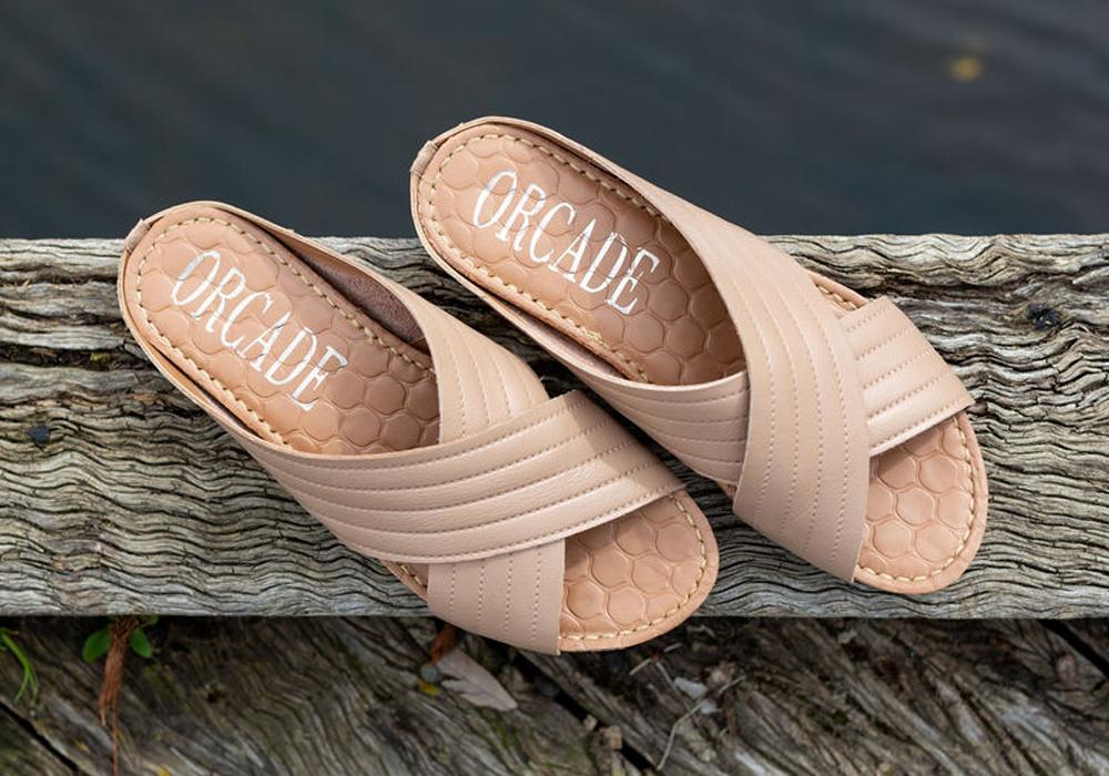 Orcade Dorena Women's Comfort Leather Slides Sandals - Made in Brazil - Casual Summer Shoes for Beach, Pool & Home Wear