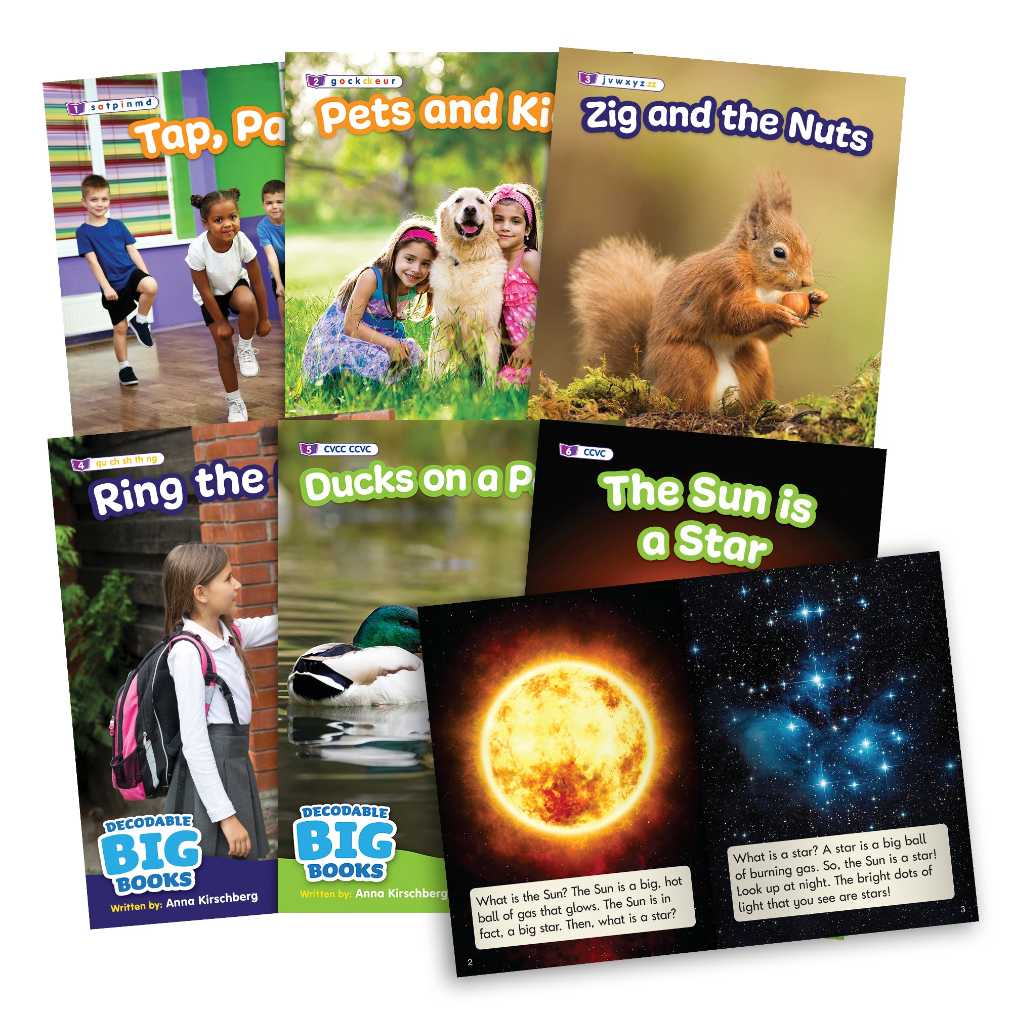 Beanstalk Books 6 Pack Decodable Big Non Fiction Books Set for Kids - Early Reading & Phonics Learning - Perfect for Classroom, Homeschool & Beginner Readers