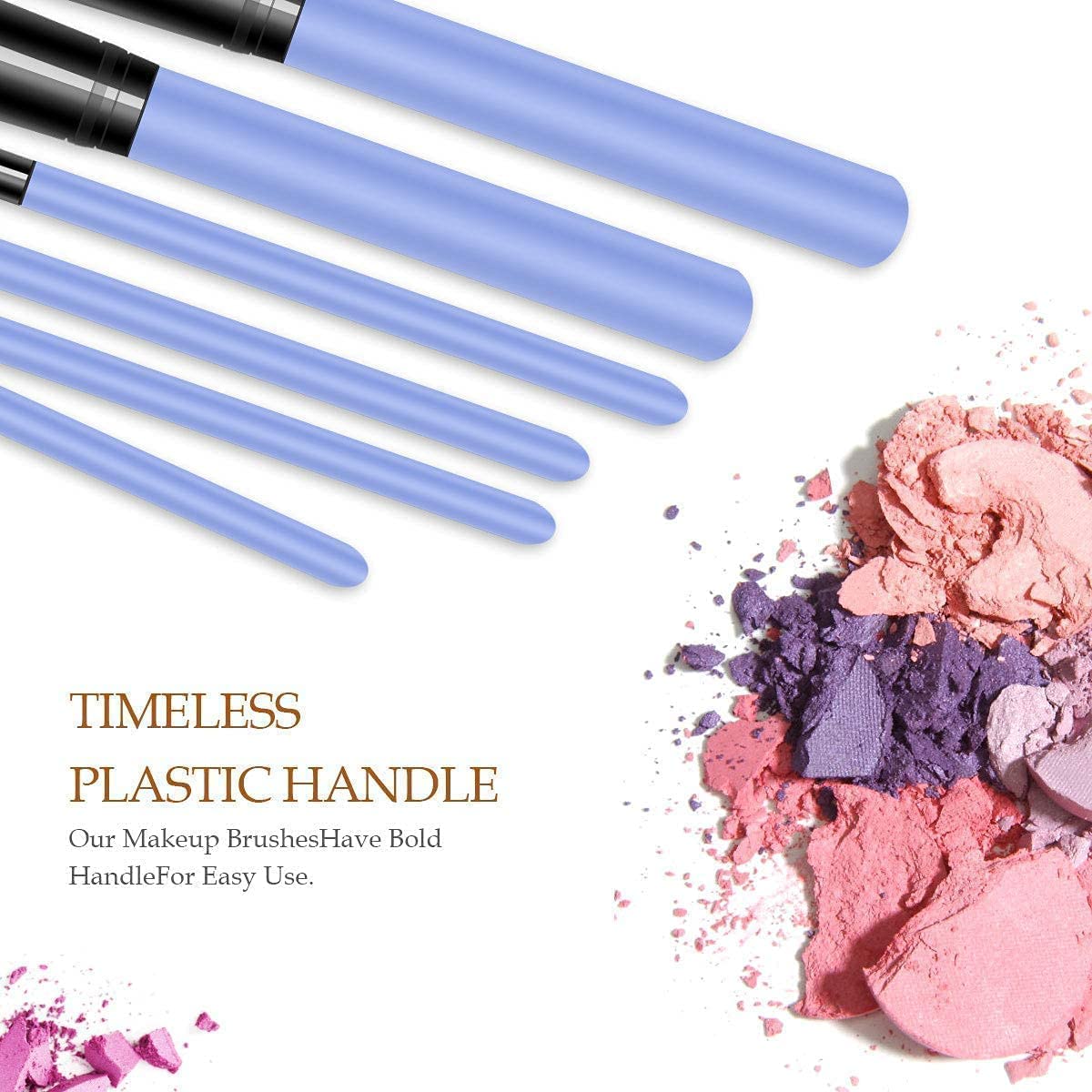 12-Piece Blue Makeup Brush Set with Pink Beauty Blender - Professional Cosmetic Brushes for Women & Girls (Pack of 13) | Perfect for Foundation, Eyeshadow, Contouring & Everyday Makeup Application