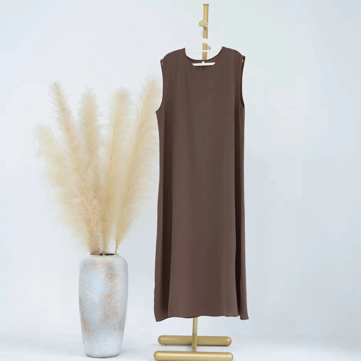 11 Color Options Muslim Women's Wrinkle-Free Underdress - Sleeveless Inner Slip for Modest Dressing | Perfect Under Abaya, Maxi Dress & Prayer Outfits