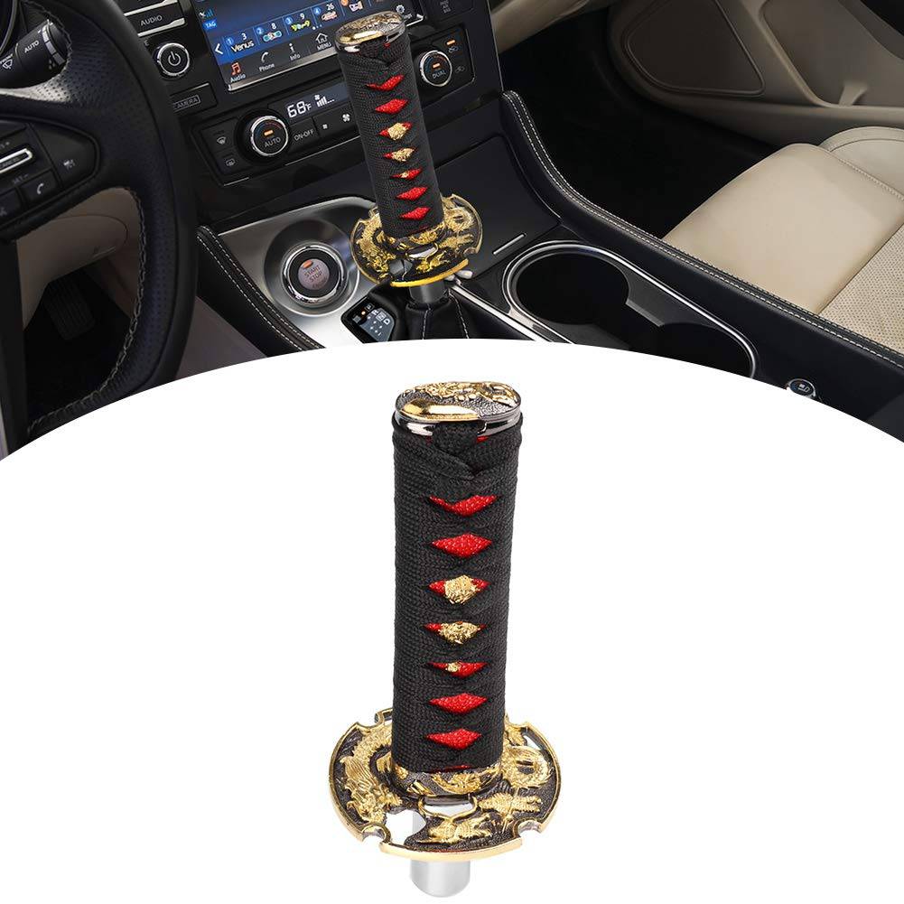 Samurai Sword Shift Knob 150mm - Unique Car Gear Shift Knob with Polyester Fabric for Manual Transmission - Perfect for JDM Cars, Drifting & Car Enthusiasts