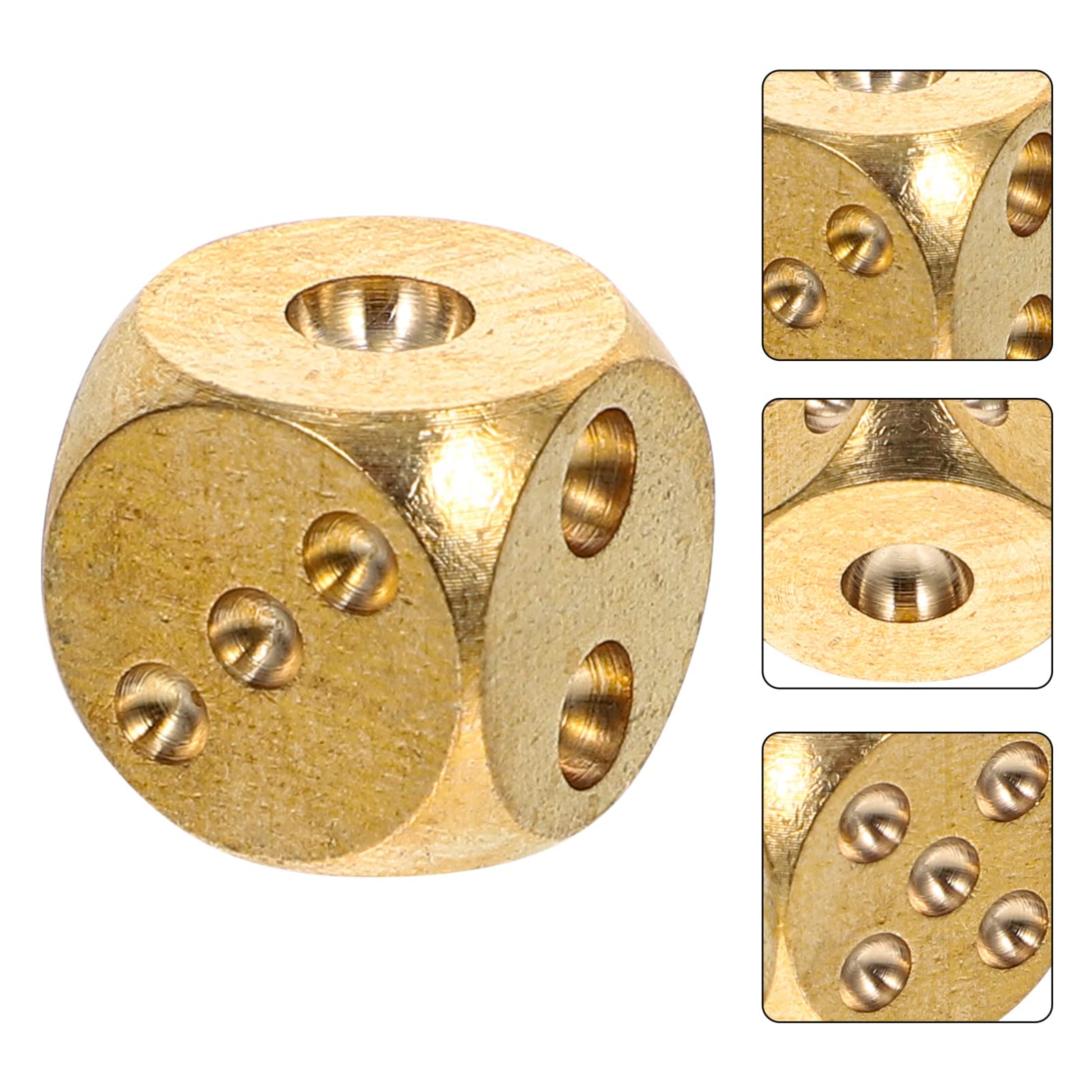 FOMIYES Golden Copper Dot Dice Set - 6-Piece Mini Game Dice for Outdoor, Bar, KTV, Club, Family & Friends Party Entertainment - Perfect for Bachelor Parties, Drinking Games, and Board Game Nights