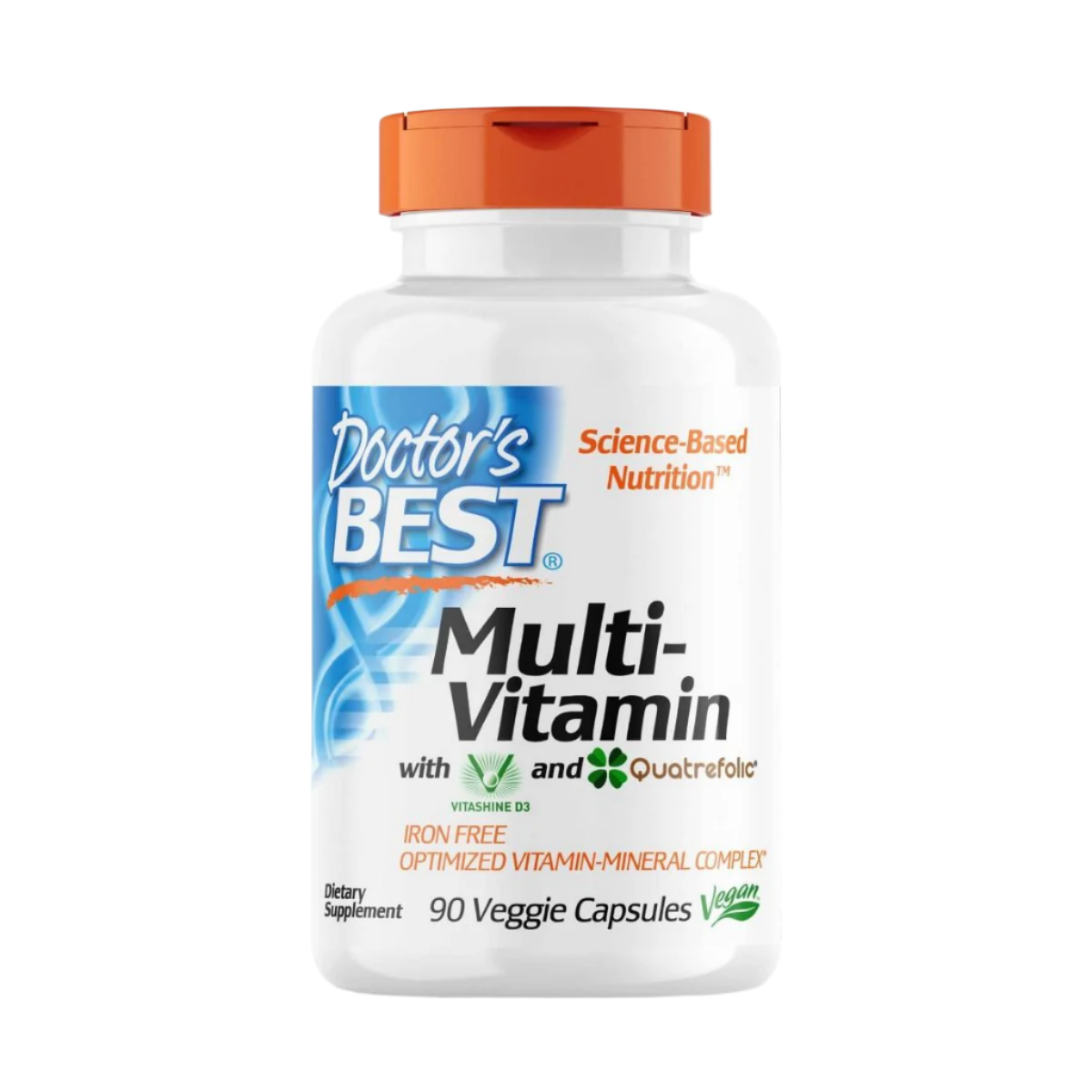 Doctor's Best Multi Vitamin with Vitashine D3 & Quatrefolic - 90 Veggie Capsules for Immune Support, Energy Boost & Overall Wellness - Perfect for Adults & Vegetarians