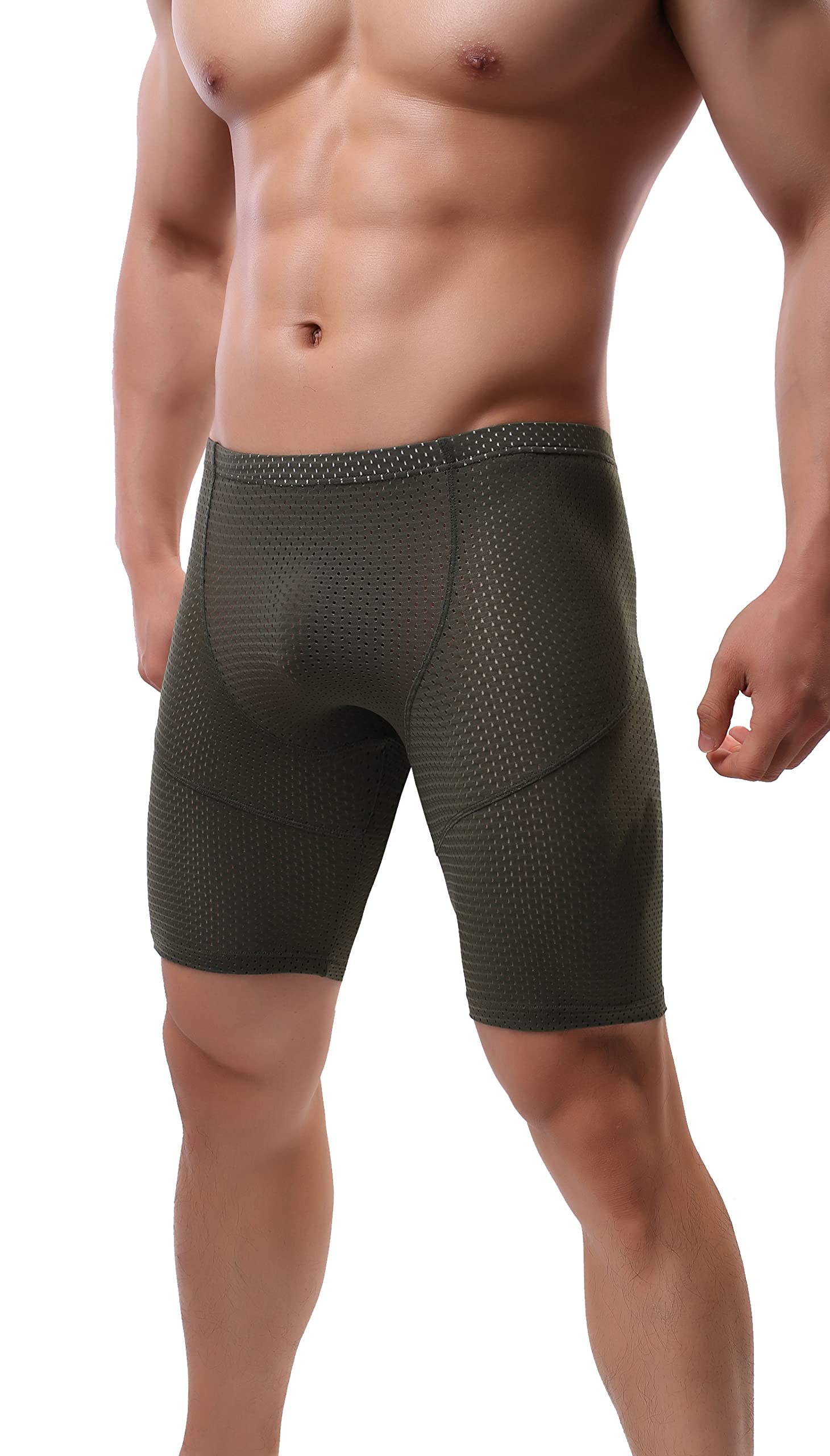 **Linemoon Men's Tight Yoga Workout Shorts - Breathable Mesh Gym Training Shorts for Running, Cycling & Fitness**