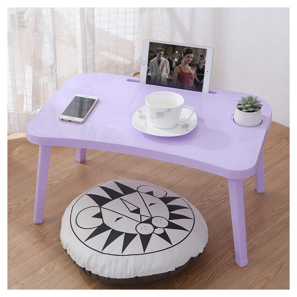 Adjustable Portable Folding Standing Laptop Desk - Ergonomic Bed Table & Sofa Tray for Breakfast, Reading, Working | Notebook Stand & Book Holder | Home Office & Dorm Essential (Purple)