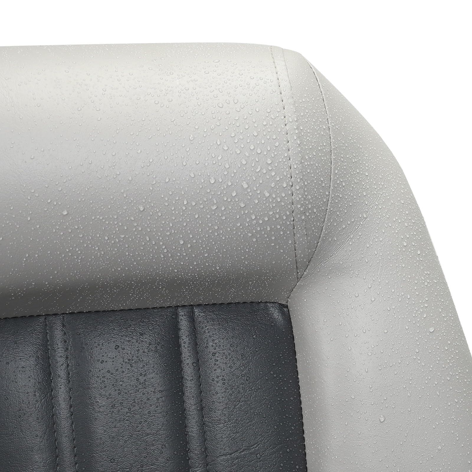 Premium Low Back Folding Boat Seats - 2 Pack Charcoal/Light Gray - Comfortable & Durable Fishing Boat Chairs for Pontoon, Bass Boats & Kayaks