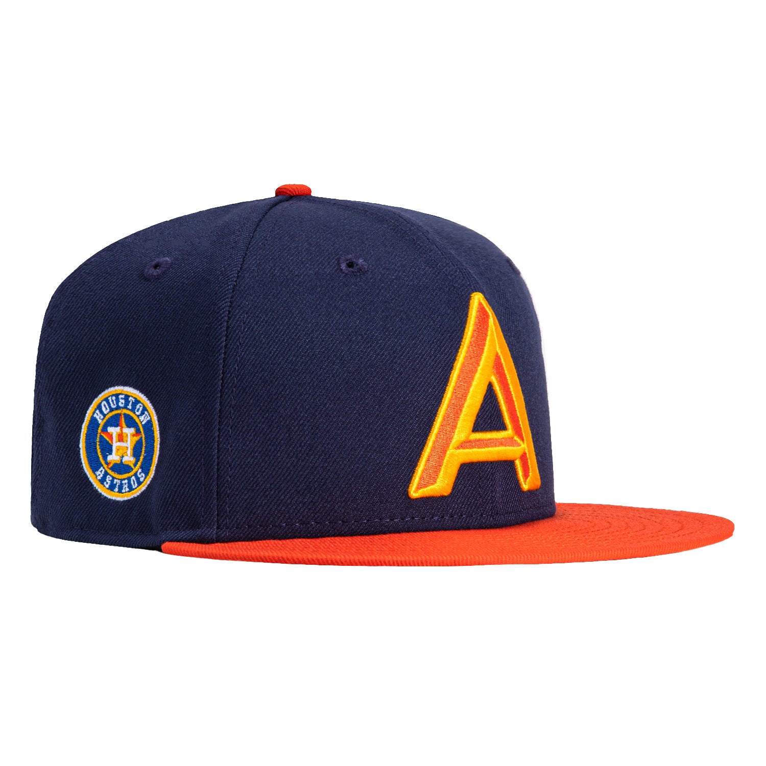 New Era 59Fifty MLB Negro League Baseball Cap - Asheville Blues Logo Patch, Light Navy & Orange Snapback Hat for Men | Vintage Sports Fan Gift, Streetwear Fashion Accessory