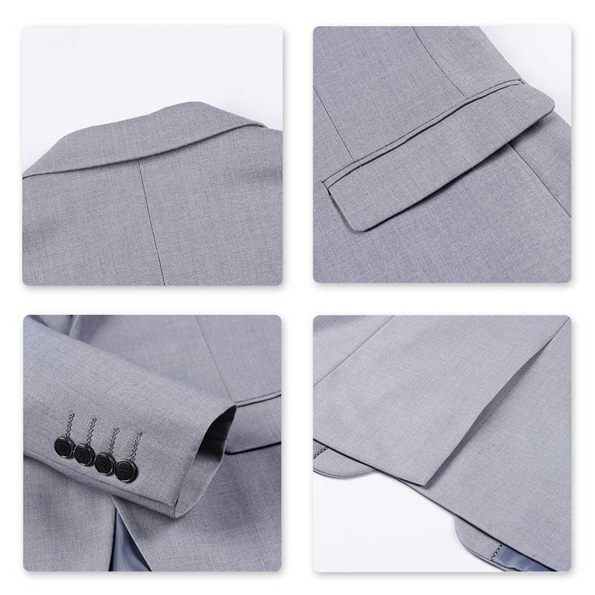Classic Light Grey Blazer for Men - Slim Fit Two Button Formal Jacket - Perfect for Business Meetings, Weddings & Office Wear