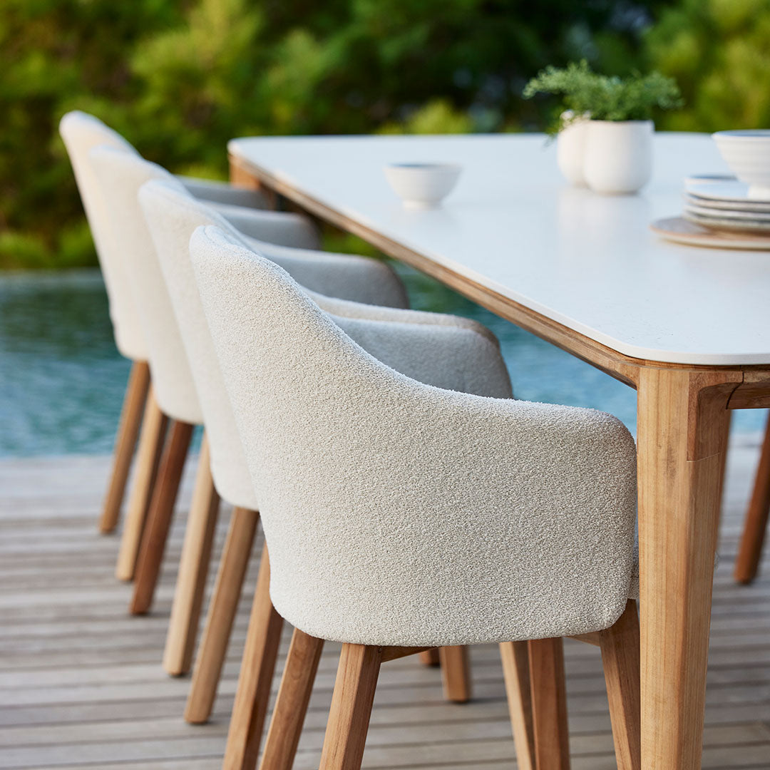 Premium Outdoor Patio Chair with Wood Base & Comfortable Back/Seat Cushion - Perfect for Garden, Deck, Poolside Relaxation and Backyard Lounging