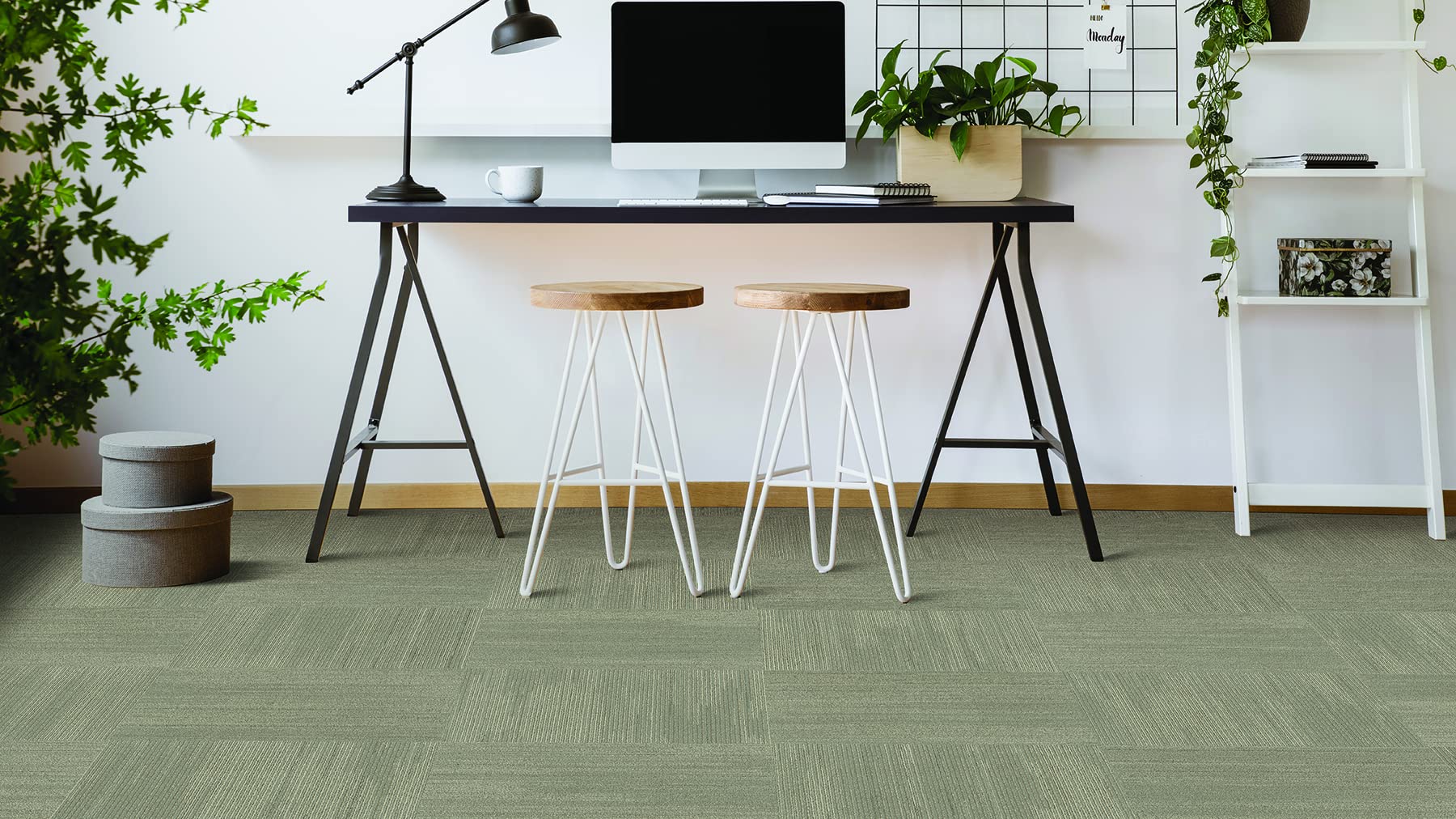 Mohawk Elite 24x24 Inch Berber Loop Pile Carpet Tiles - 0.1