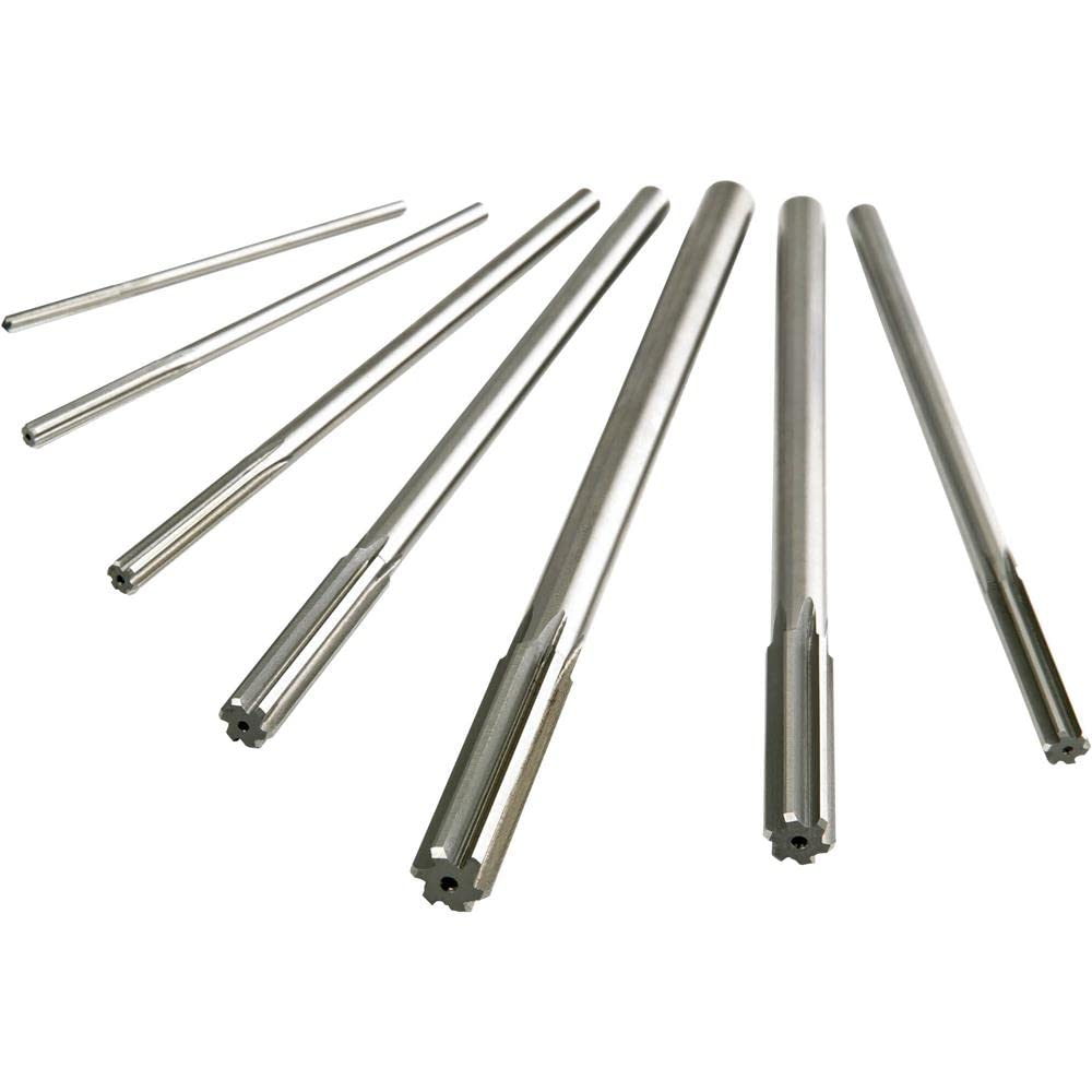 Grizzly T10085 7-Piece Chucking Reamer Set - High Precision Metalworking Tools for Drilling & Machining - Perfect for Automotive, Aerospace & Industrial Applications
