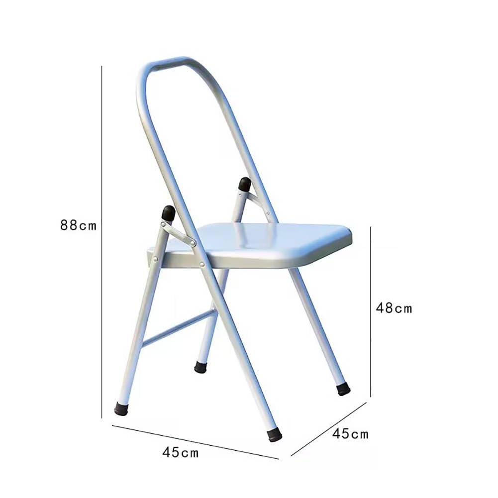 Iyengar Yoga Chair - Backless Metal Yoga Assist Chair for Deepening Poses, 48cm Seat Height - Perfect for Home Yoga Practice, Studio Sessions & Advanced Asana Training