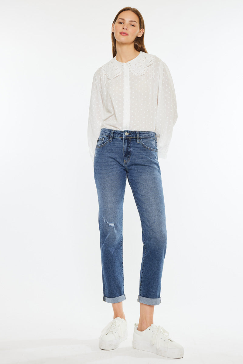 Pamela Essentials Mid Rise Slim Straight Jeans for Women - Comfortable Stretch Denim Pants for Everyday Wear, Office & Casual Outings