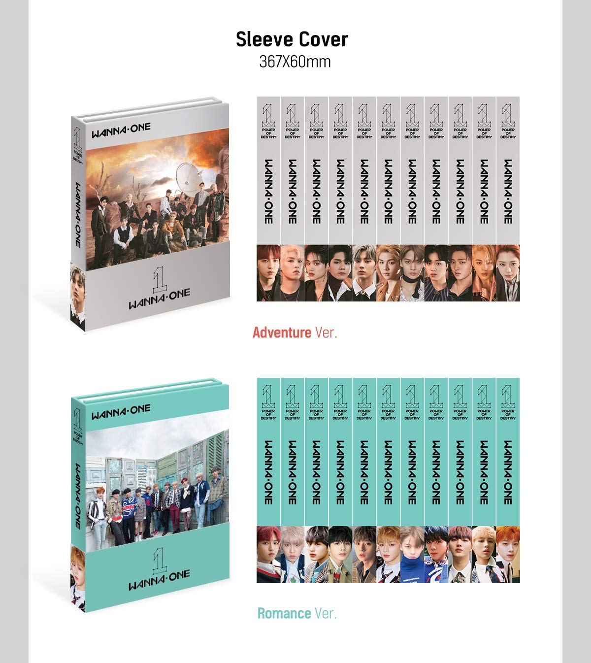 Wanna ONE - 1¹¹=1 Power of Destiny [Adventure+Romance Ver.] K-Pop Album Set with 2CDs, Photobook, Stickers, Photocards & Posters | Perfect for K-Pop Collectors and Fans of Korean Music | Great Gift for Birthdays and Special Occasions