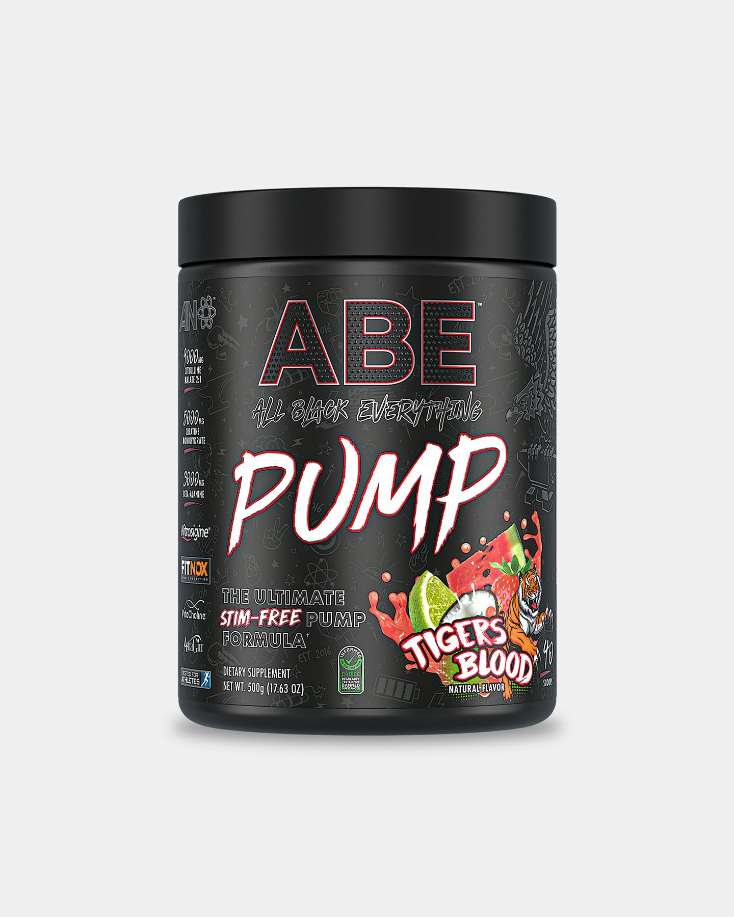 ABE Pump Zero Stim Pre Workout Supplement - Nitric Oxide Booster for Muscle Growth & Energy - Best for Gym, Bodybuilding & Fitness Training
