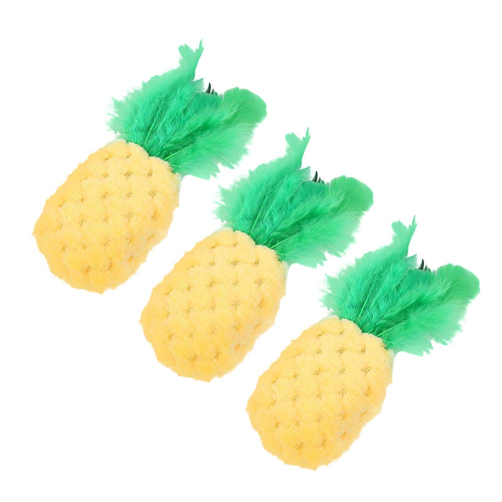 3pcs Cat Teaser Toy - Interactive Pet Exercise & Training Toys for Cats & Dogs - Chewing, Biting & Molar Teething Relief - Fun Fruit-Shaped Entertainment for Playtime & Bonding