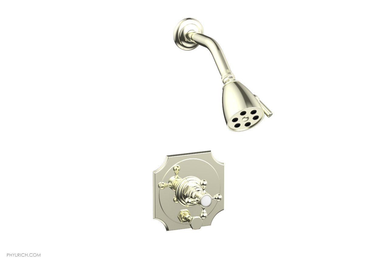 HENRI Pressure Balance Shower and Diverter Set with Cross Handle - No Spout Included (Model 4 161) - Perfect for Bathroom Renovation and Modern Home Upgrades