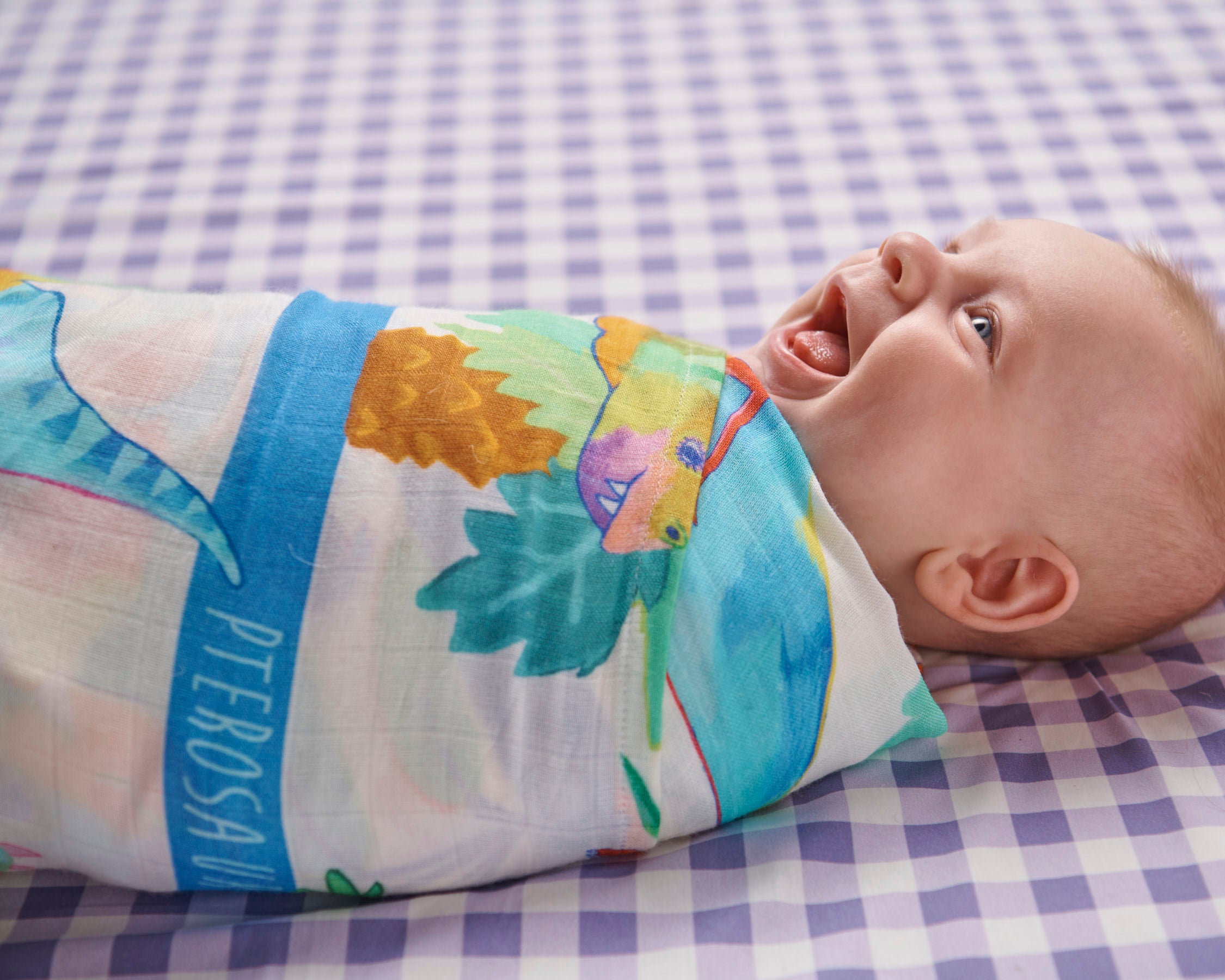 Dino Safari Bamboo Swaddle Blanket - Soft & Breathable Baby Wrap for Newborns - Perfect for Nursery, Travel & Swaddling