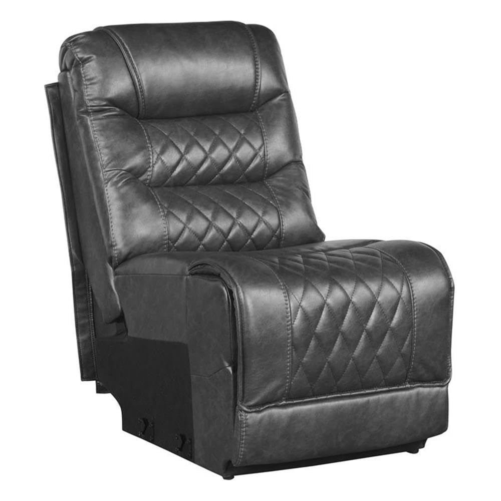 Lexicon Putnam 6-Piece Faux Leather Modular Power Reclining Sectional Sofa Set in Gray - Modern Living Room Furniture for Home Theater & Family Gatherings