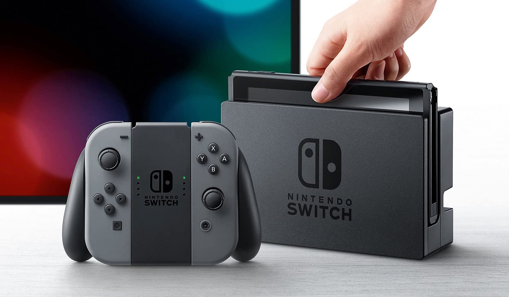 Nintendo Switch Console with Joy-Con (Gray) - Portable Gaming System for Home & Travel, Multiplayer Fun with Family & Friends