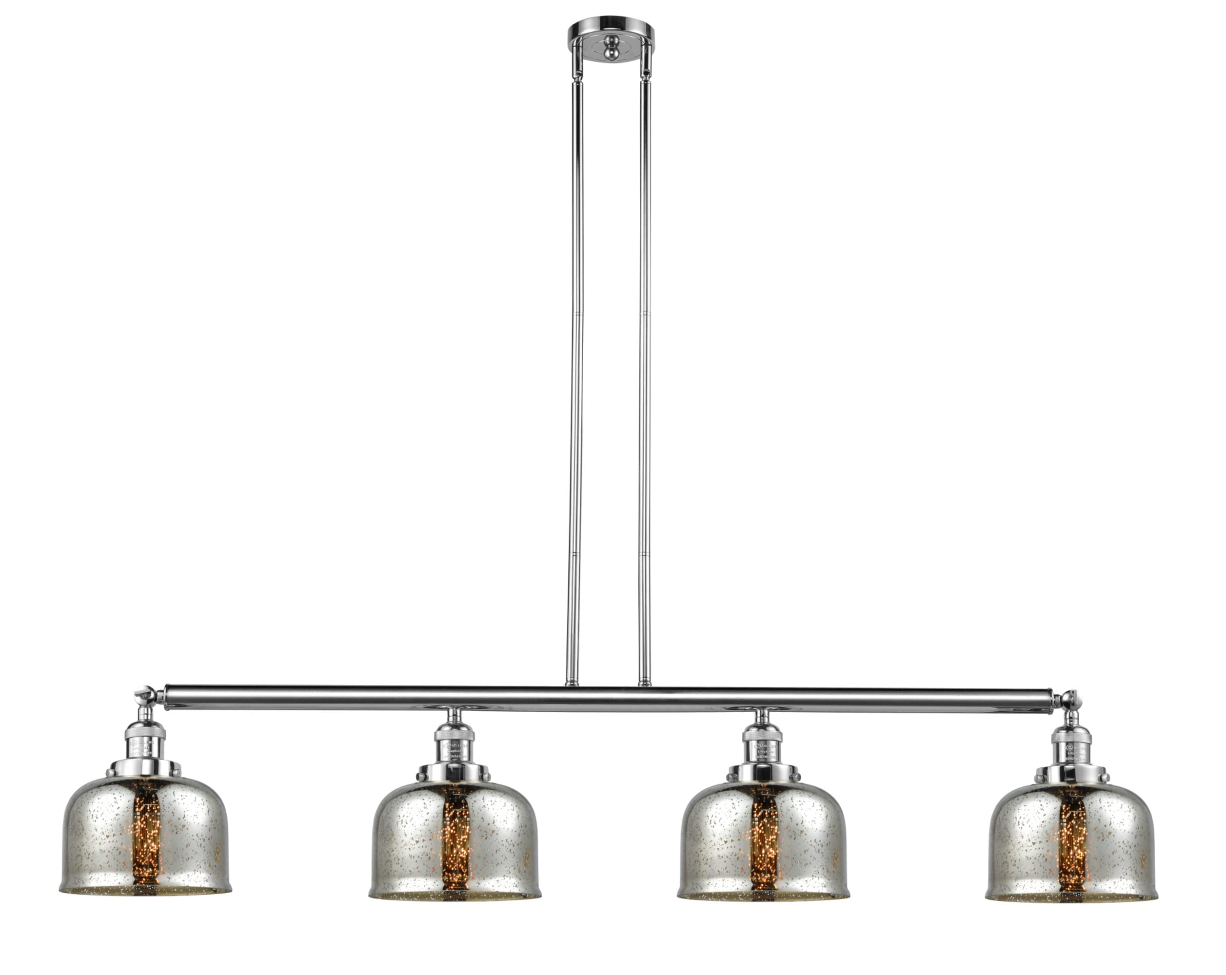 214-PC-G78 Large Bell 3 Light Island Pendant Lighting Fixture in Polished Chrome - Perfect for Kitchen Islands, Dining Rooms, and Modern Home Decor