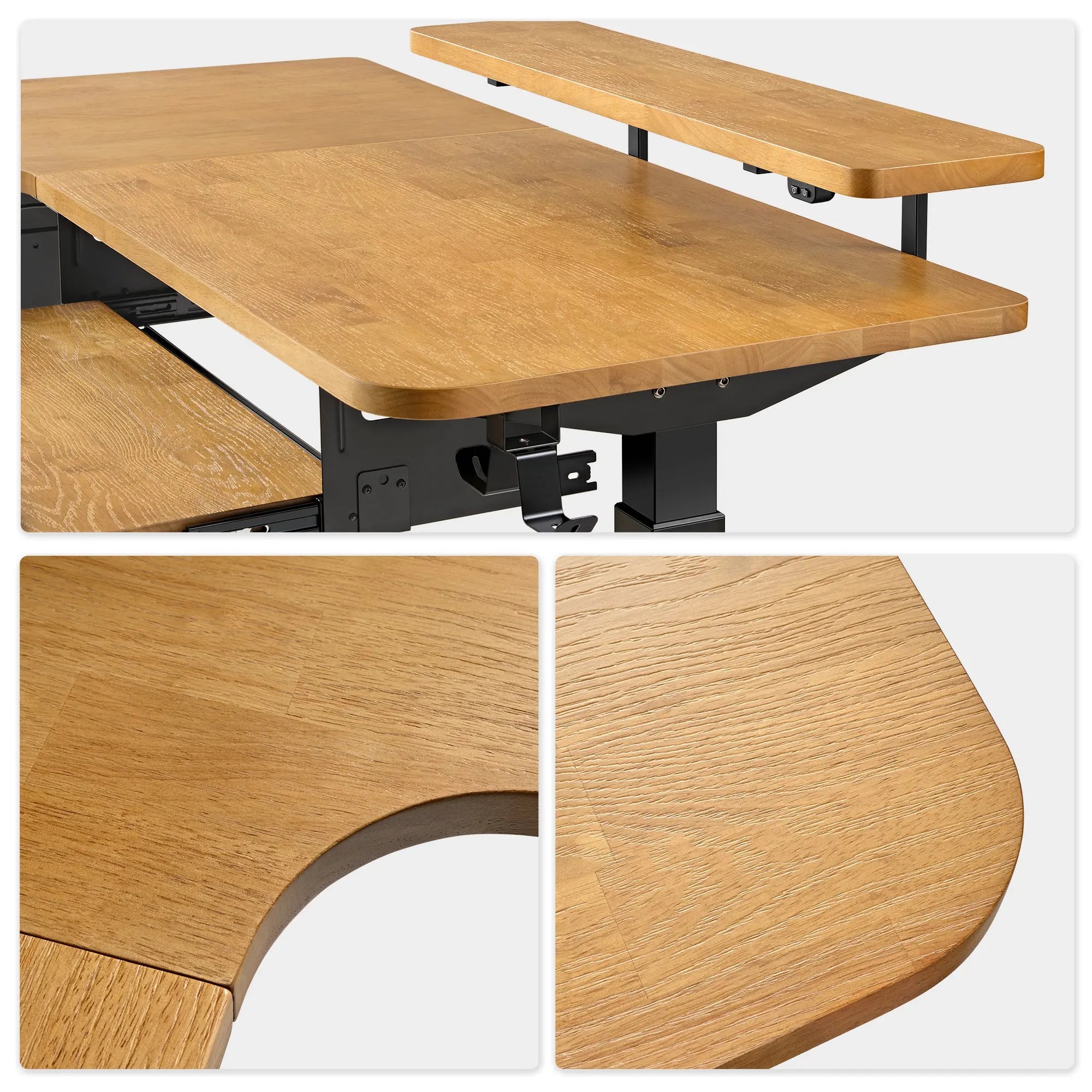Ergonomic L-Shaped Standing Desk with Accessories Set (60x23 Inches) - Perfect for Home Office & Workspace Setup