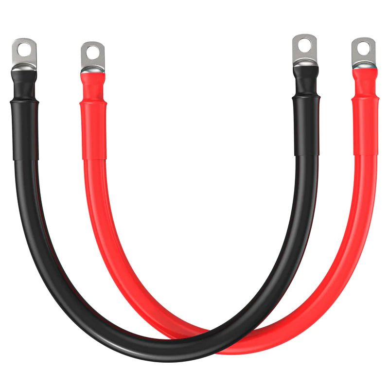 Premium Rich Solar 2 Gauge (AWG) Pure Copper Battery Cables - Black & Red Heavy Duty Inverter Wires for Solar Power Systems, RVs, Boats & Off-Grid Applications