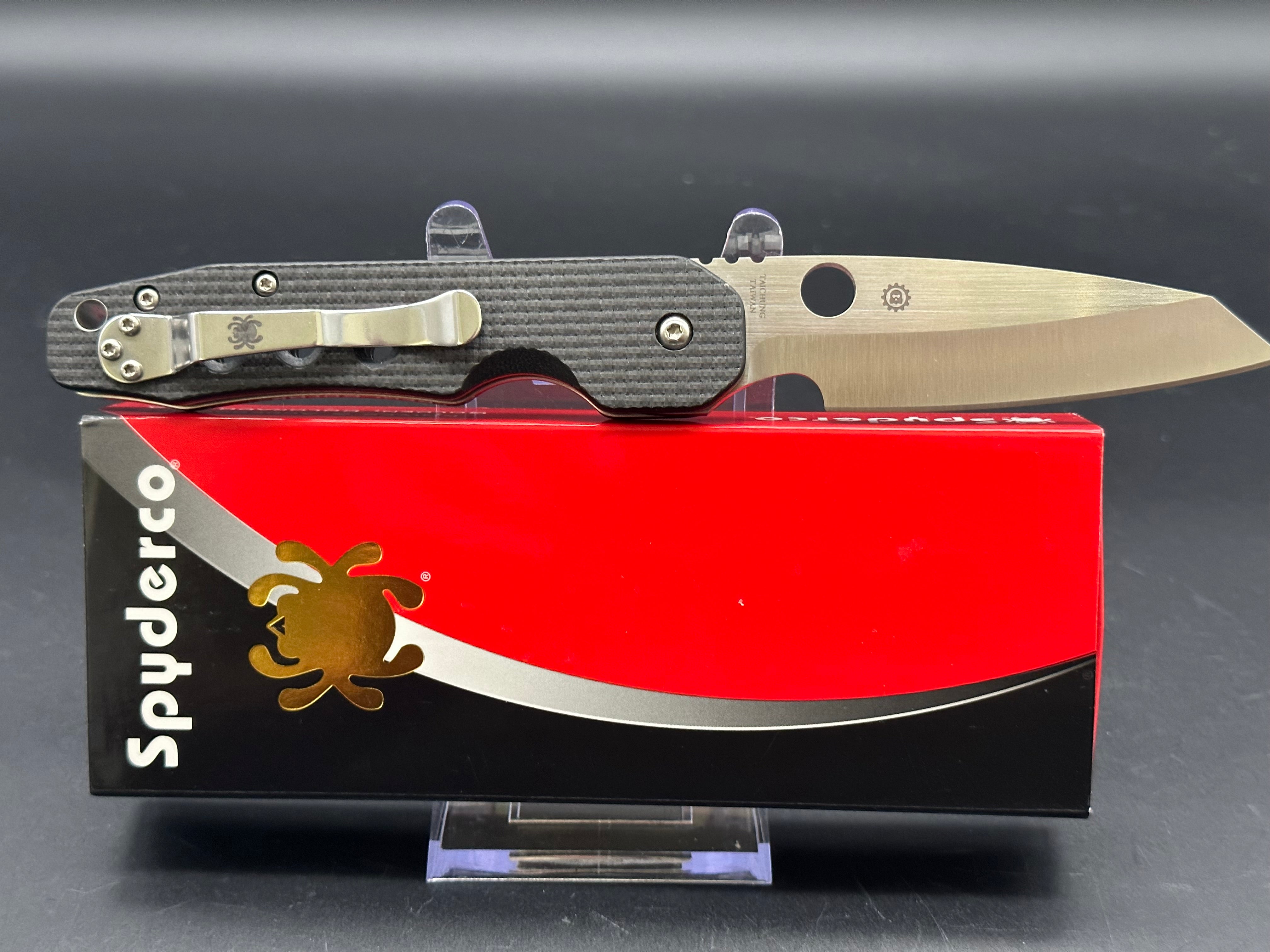 Spyderco C240CFP Smock Folding Knife - Premium Carbon Fiber Handle, CPM-S30V Steel Blade - EDC, Outdoor, Camping, Tactical Use