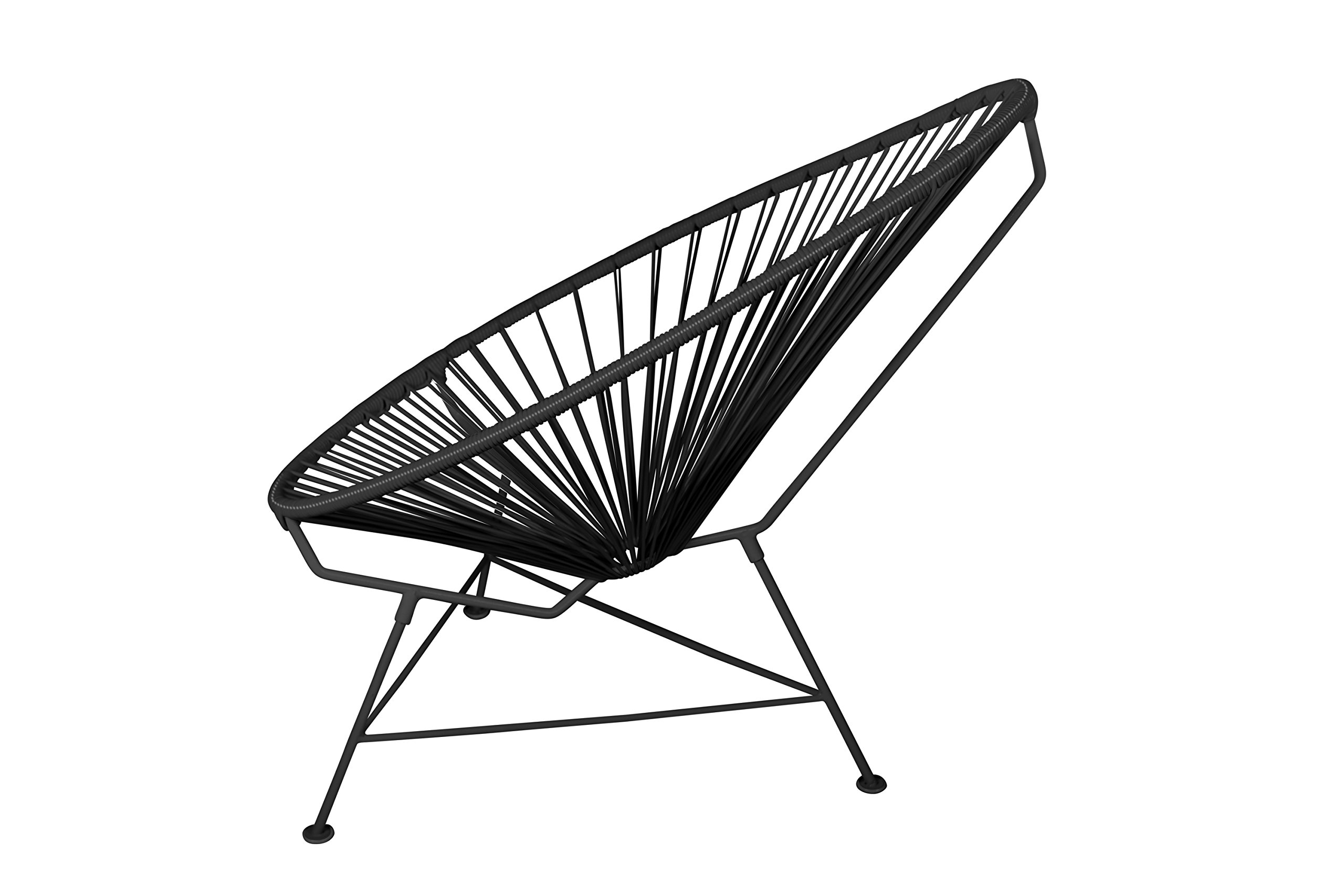 Innit Designs Baby Acapulco Chair - Black Wicker Weave with Black Metal Frame - Perfect for Nursery, Patio, and Indoor Kids' Play Area