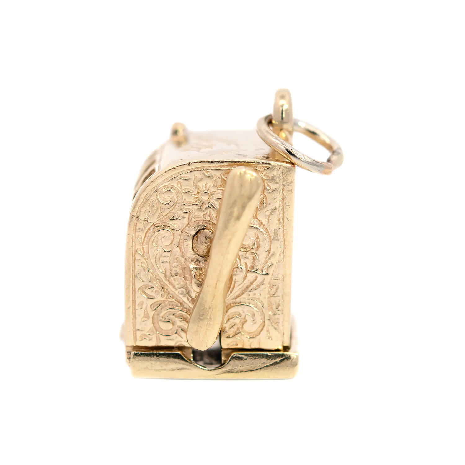 Vintage 14k Gold Slot Machine Charm Pendant - Casino Theme Jewelry for Necklace & Bracelet - Perfect for Gifts, Parties, and Gambling Enthusiasts