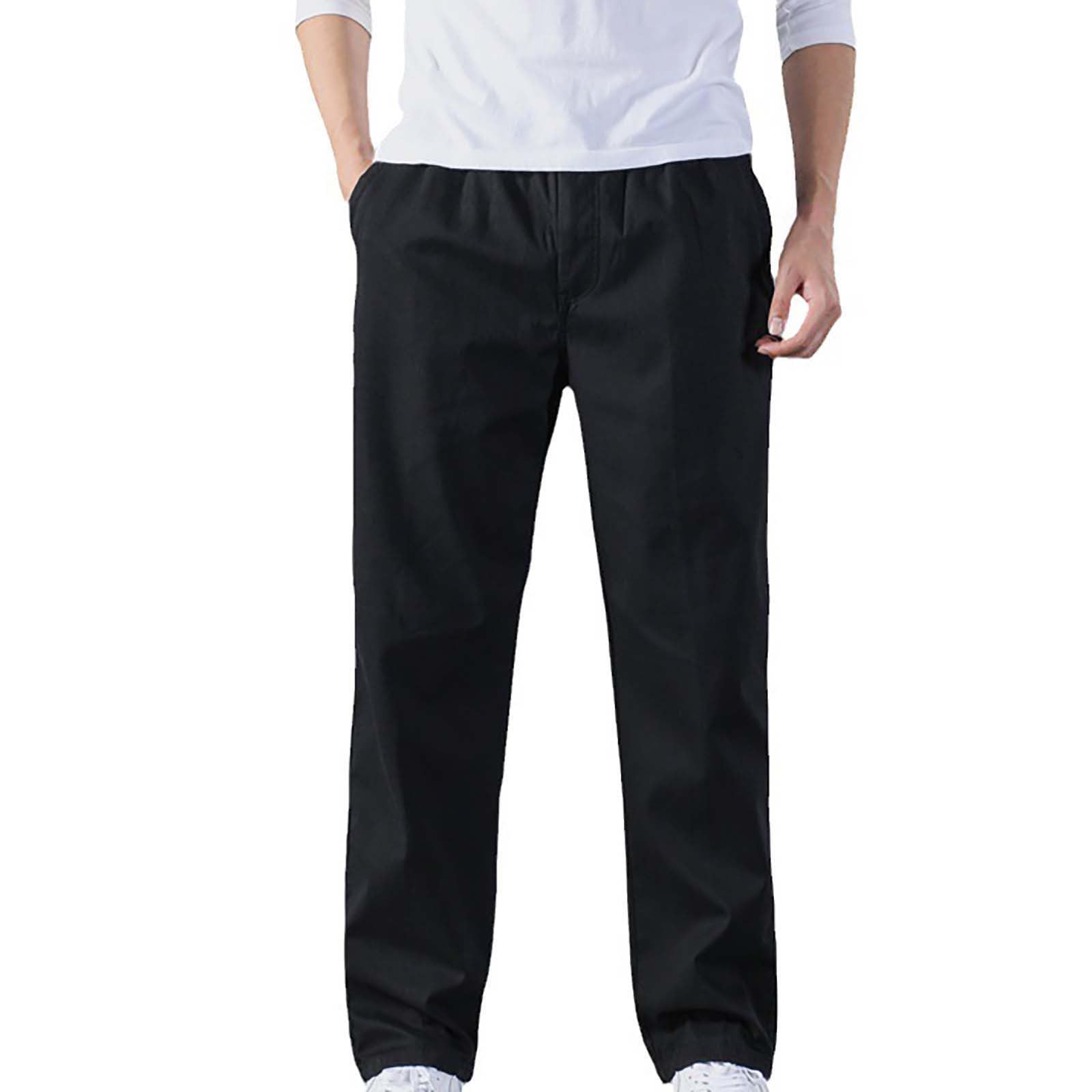 Men's Solid Casual Fitted Trousers with Pockets - Street Style Dungarees for Everyday Wear | Durable Protective Pants for Men & Women | Perfect for Work, Outdoor Activities and Urban Fashion