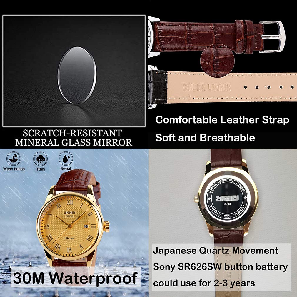 SKMEI Couples Watches - His & Hers Matching Set for Valentine's Wedding Gifts | Waterproof Fashion Quartz Watch for Date Nights & Anniversaries