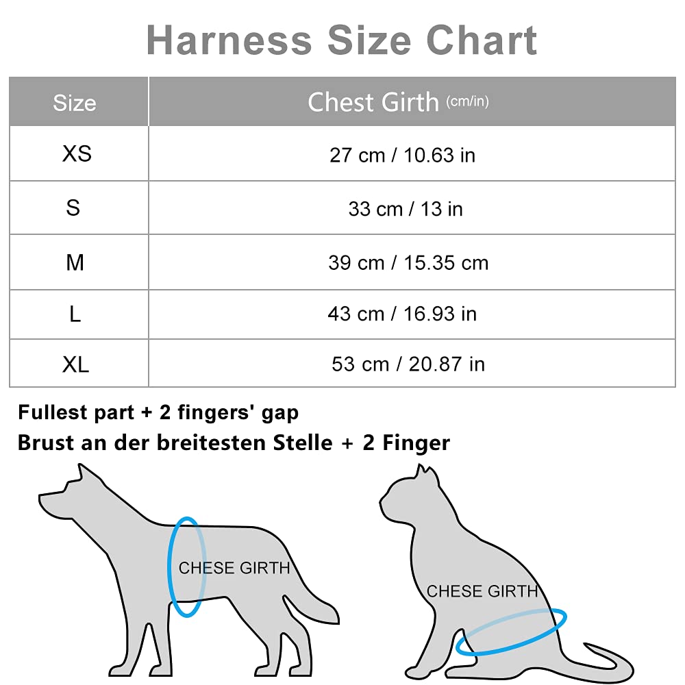 Escape-Proof Adjustable Reflective Pet Harness with Leash for Small & Medium Dogs & Cats - Soft Mesh Comfort Fit No-Pull No-Choke Design (XS, Grey) - Perfect for Walking, Training & Outdoor Adventures