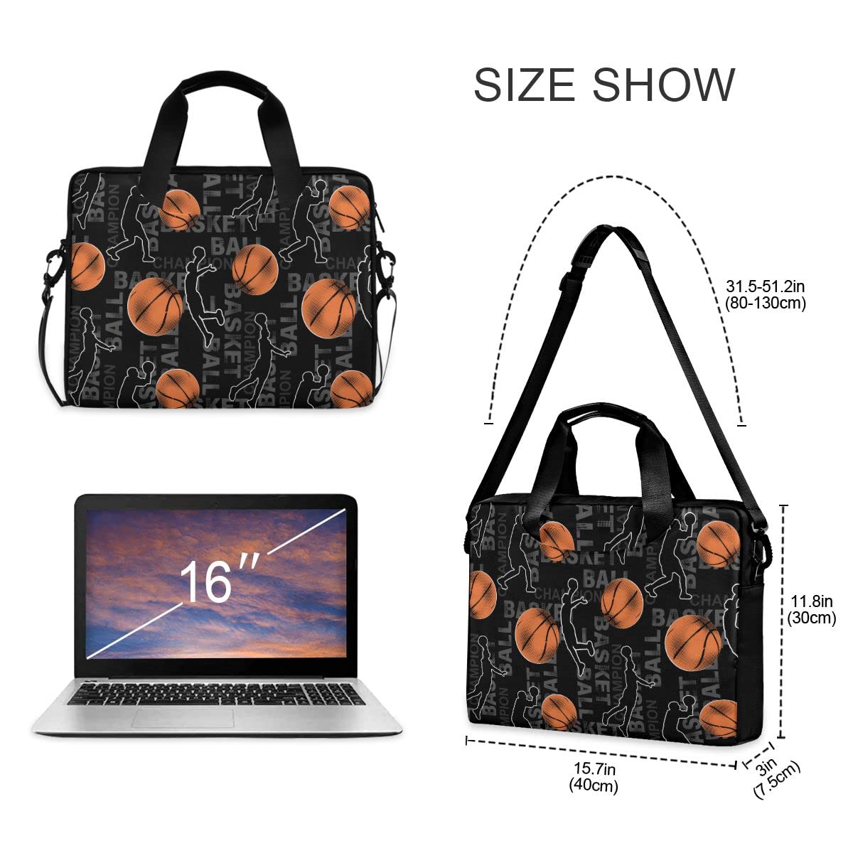 Stylish Unisex Laptop Messenger Bag for 15-16 Inch Notebooks - Skull & Flower Design Tote Briefcase - Perfect for Work, School & Business Travel