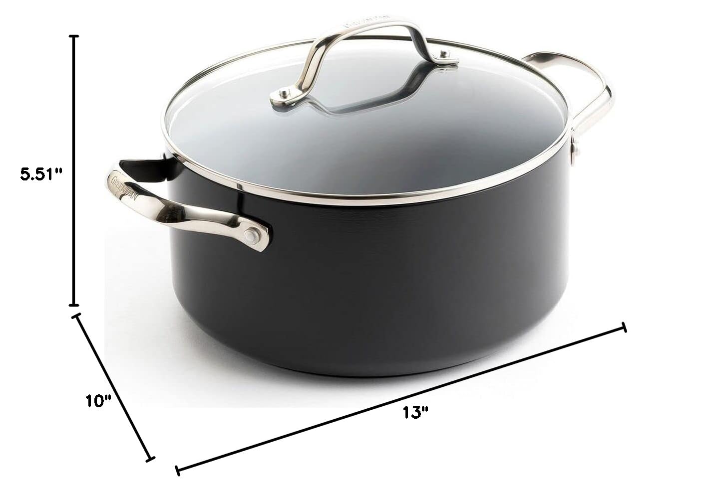 GreenPan Valencia Pro Hard Anodized Healthy Ceramic Nonstick 5QT Stock Pot with Lid - PFAS-Free, Induction Compatible, Dishwasher & Oven Safe (Gray) - Perfect for Soups, Stews, Pasta & Family Cooking