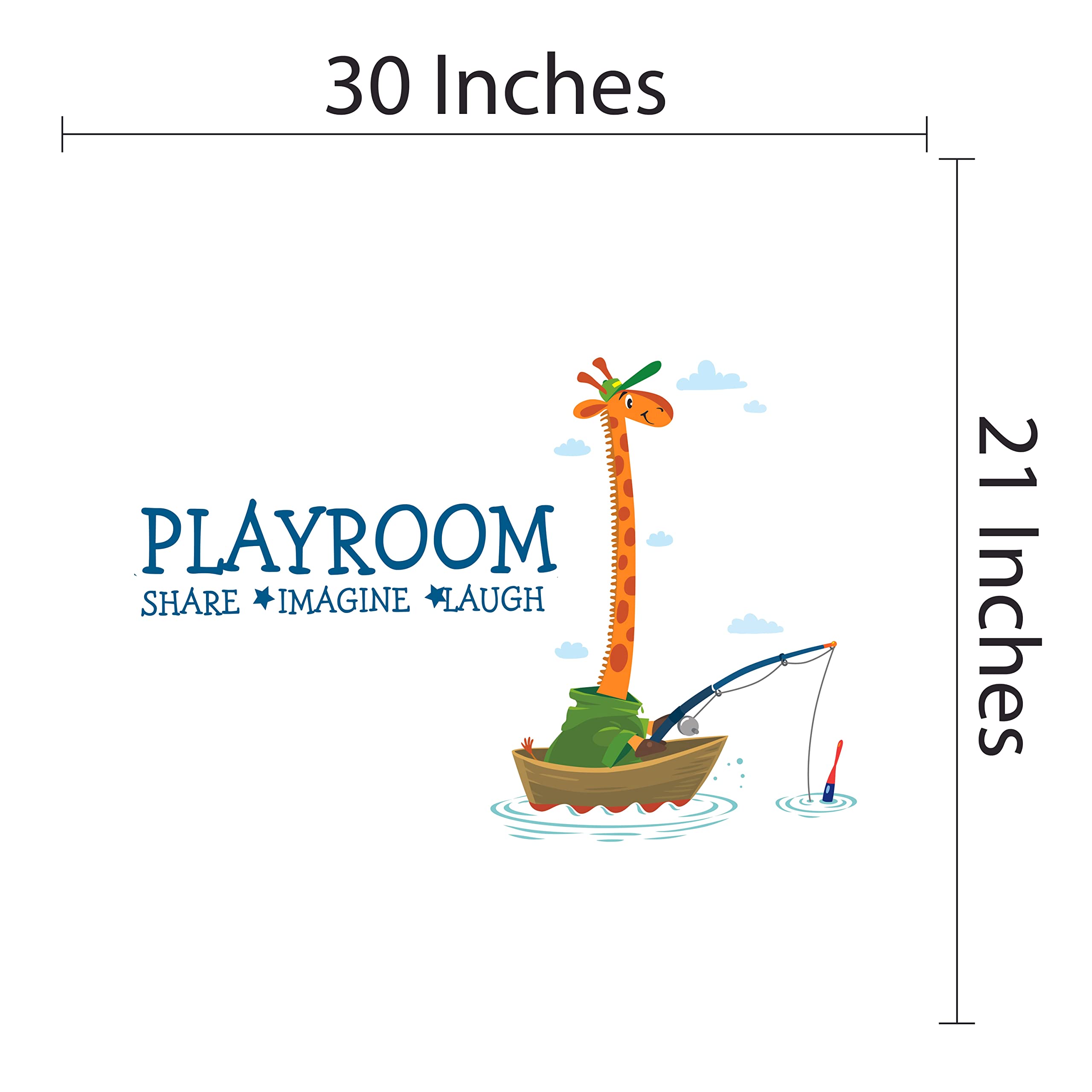 Cute Giraffe Vinyl Wall Decal - Removable Playroom & Nursery Decor - 30