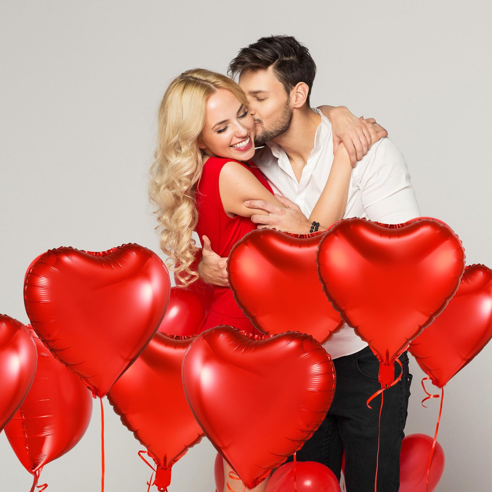 80 Pieces Large Heart Foil Balloons - 18
