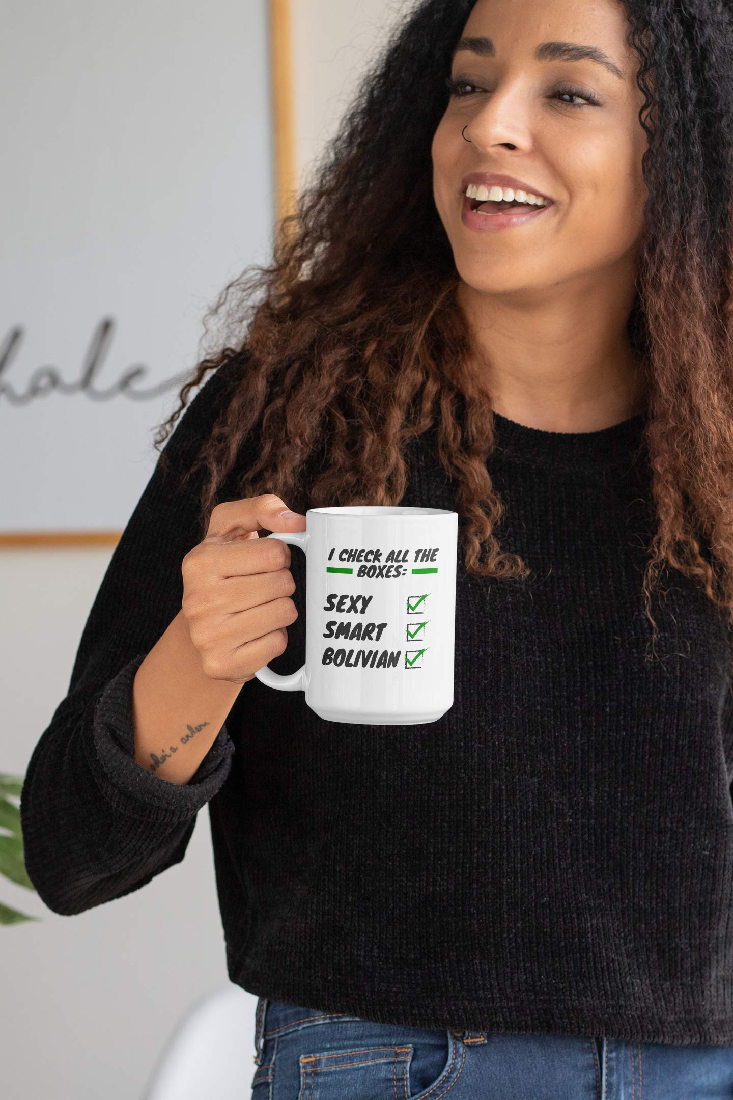 Premium 11oz Coffee & Tea Mug - Handcrafted Bolivian Hispanic & Amerindian Design - Perfect for Home, Office & Gifts
