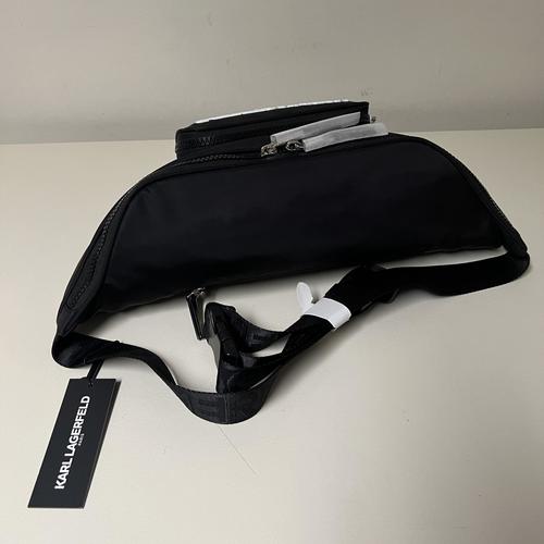 KARL LAGERFELD Paris Voyage Sling Backpack - Black Unisex One Size Shoulder Bag for Travel, Work & Daily Use