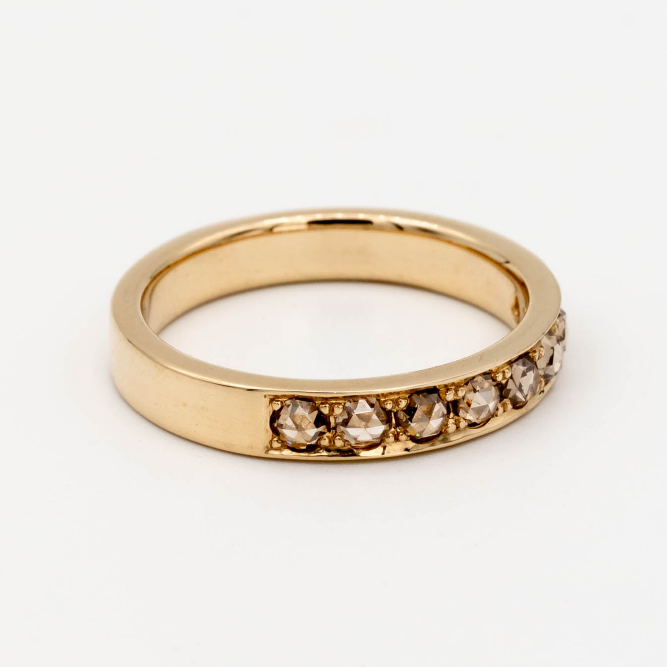 Rose Cut Diamond Band Ring - Vintage Style Wedding Band for Women - Perfect for Engagement, Anniversary & Special Occasions