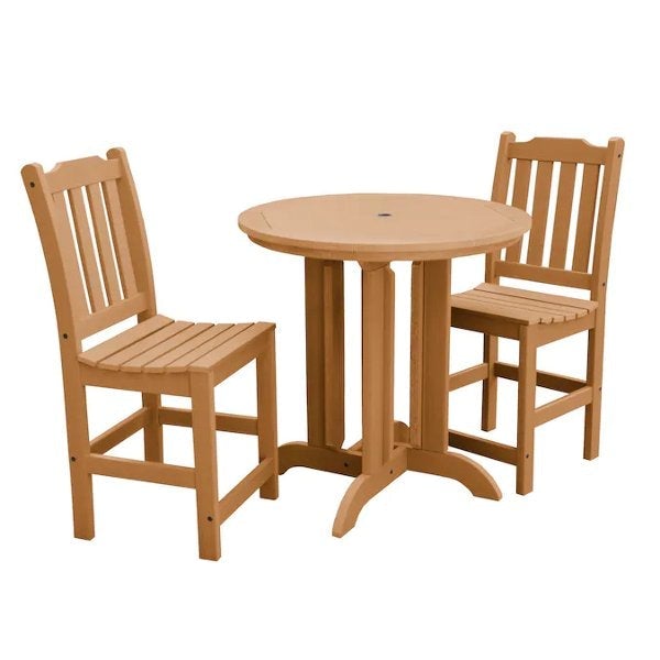 Lehigh 3-Piece Round Counter Height Outdoor Patio Dining Set with Weather-Resistant Chairs - Perfect for Backyard, Garden, and Poolside Entertaining