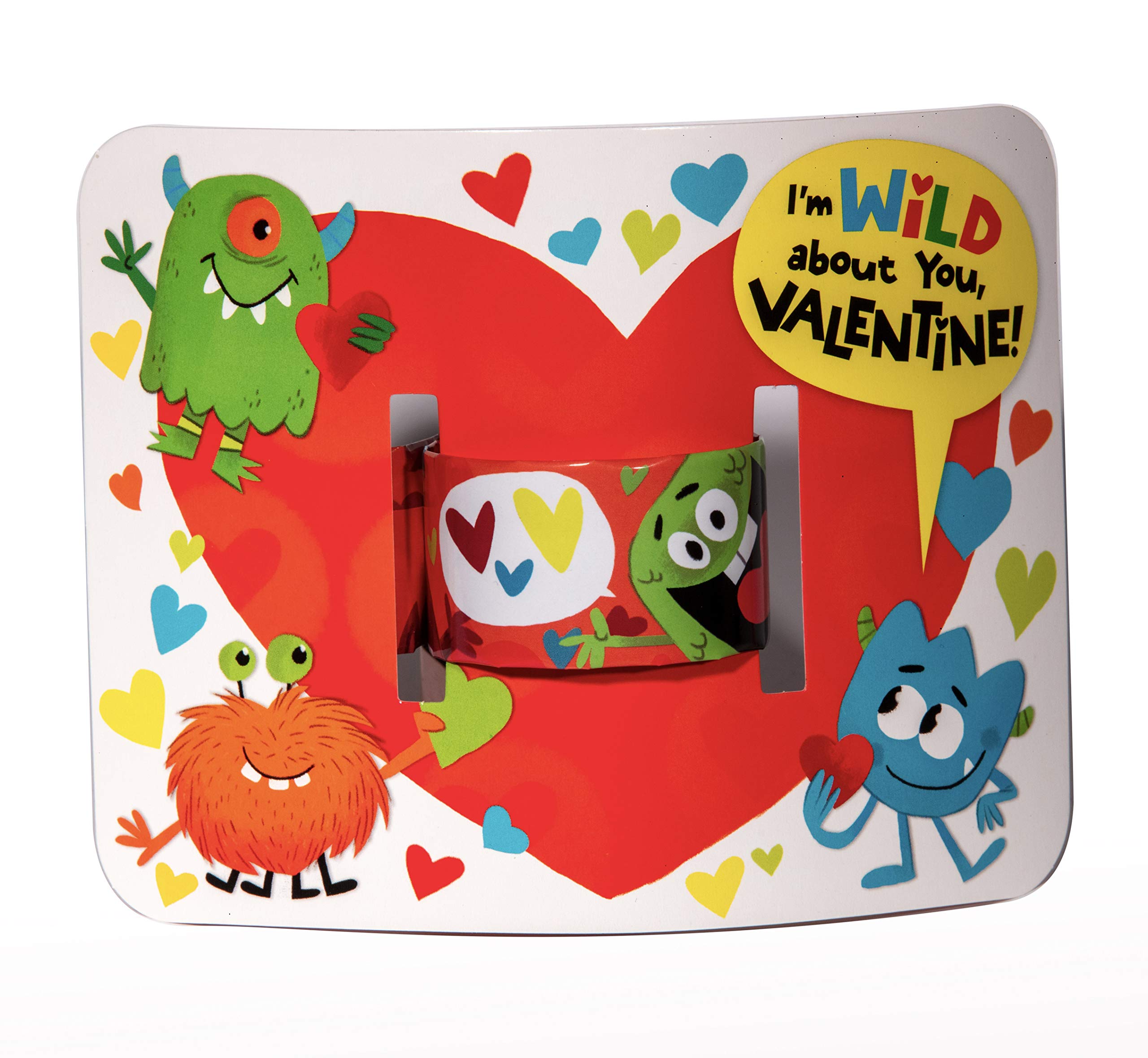 MOLLYBEE KIDS Valentine's Day Slap Bracelets and Cards Set - 28 Silly Valentines with Envelopes & Fun Slap Bracelets for Kids, Classroom Exchange, School Parties, and Valentine's Day Gifts