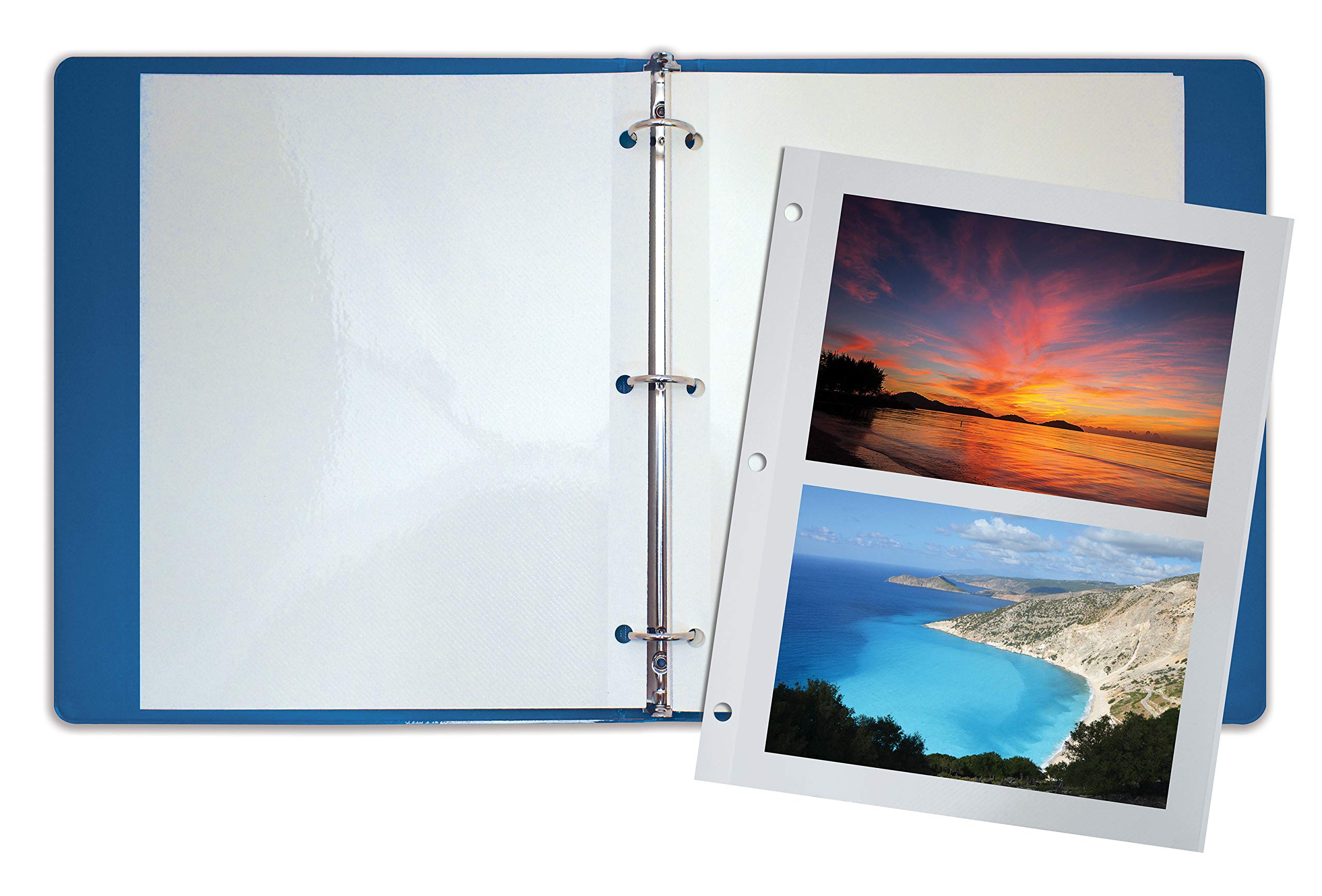 Better Office 100-Count Double-Sided Photo Mounting Sheets, 11x9 Inches, 3-Hole Punched - Refill & Replacement Pages for Photo Albums (Box of 100) - Perfect for Scrapbooking, Family Photo Preservation & Professional Presentations