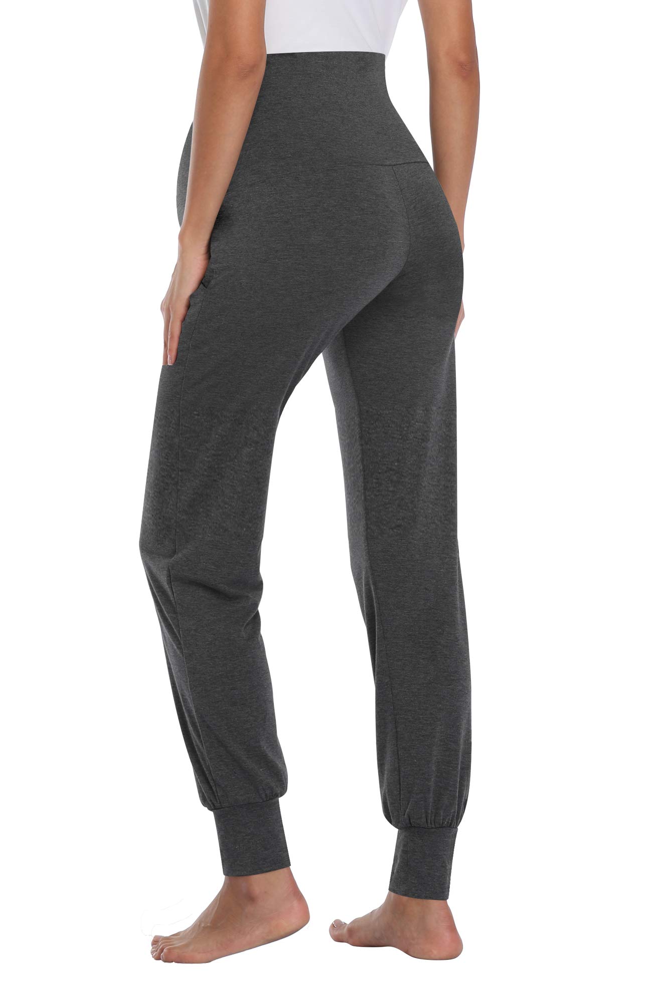 PACBREEZE Women's Maternity Pants - Stretchy Over The Belly Pregnancy Joggers for Lounge, Workout & Sleep | Comfortable Maternity Sweatpants for Everyday Wear