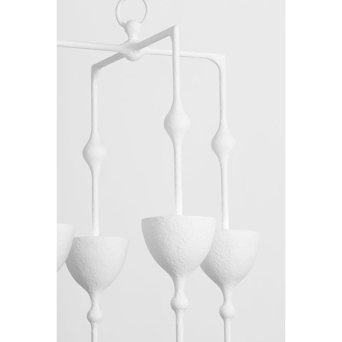 Antalya Gesso White 4-Light Chandelier - 22 Inch Rustic Ceiling Lantern for Dining Room, Bedroom, or Patio Decor