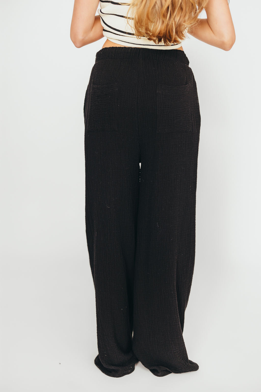 Aurelie 100% Organic Cotton Pants for Women - Soft & Comfortable Black Casual Trousers - Perfect for Yoga, Lounge & Everyday Wear